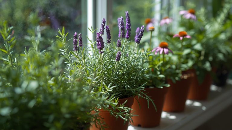 Homegrown medicinal herbs for natural homeopathy remedies.