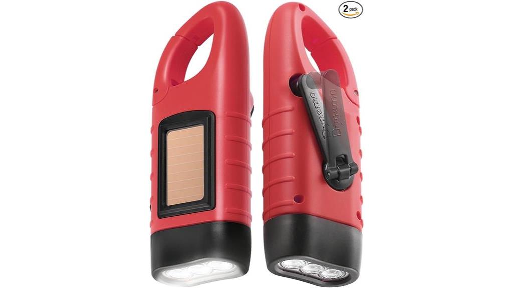 hand crank solar flashlight