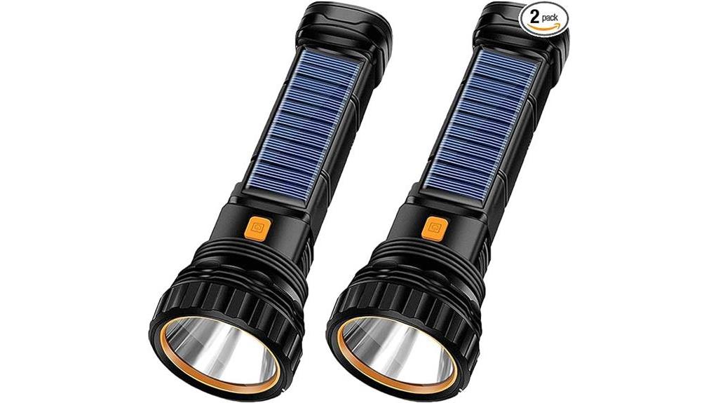 solar powered rechargeable led flashlight