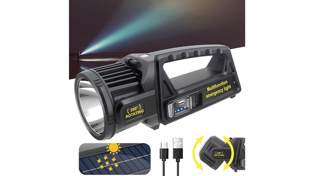 best solar power flashlights, JSKNB super bright rechargeable spotlight flashlight