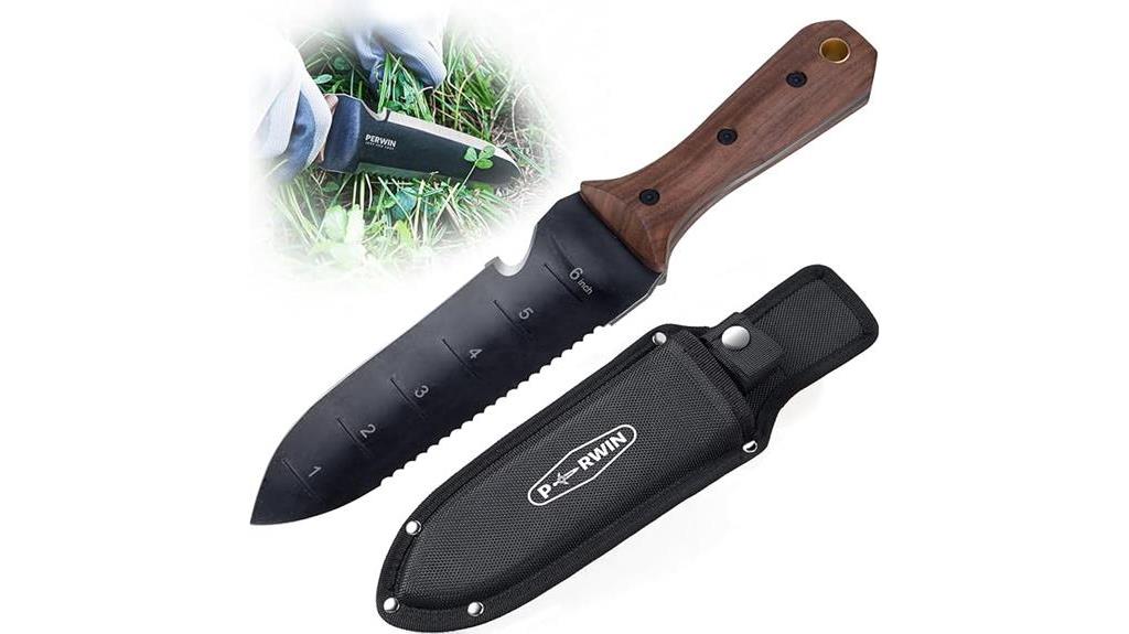 durable garden knife with sheath