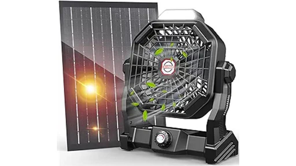 solar powered fan and light