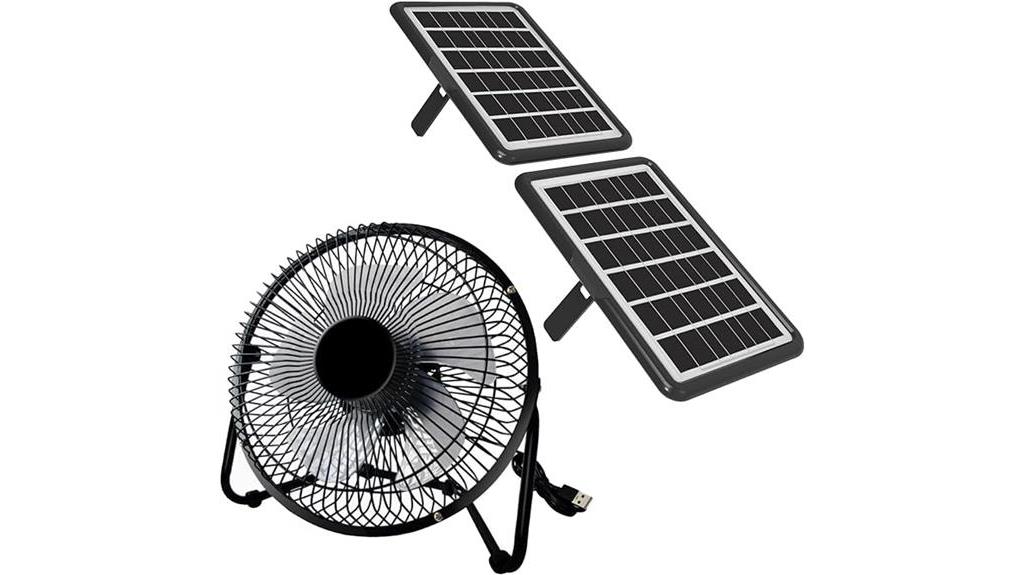 solar powered fan with panels