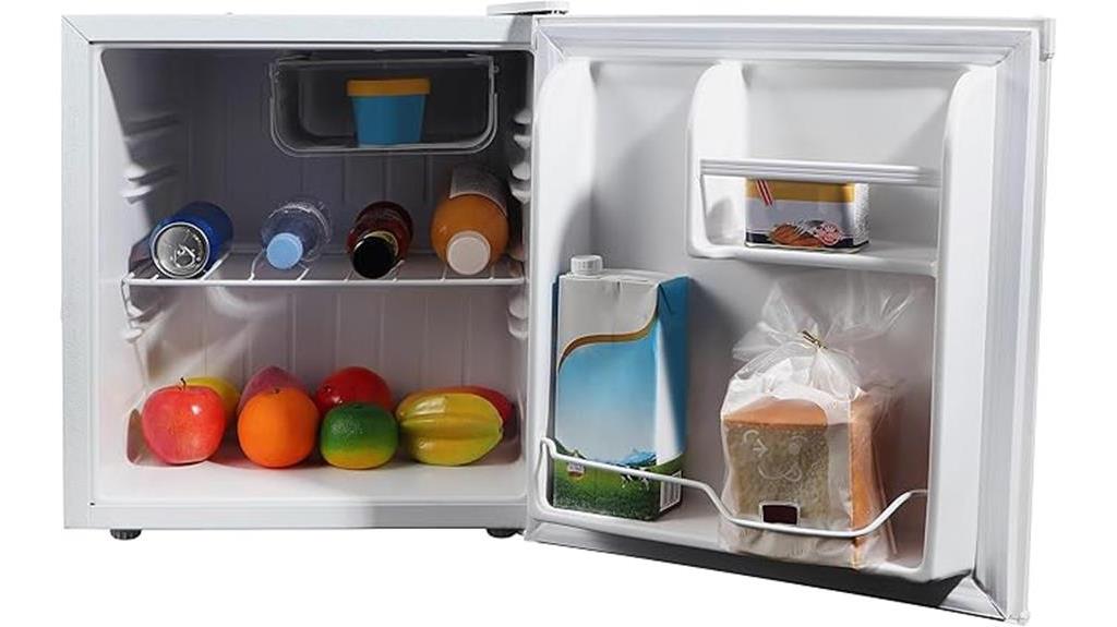 compact white energy efficient refrigerator by emerson