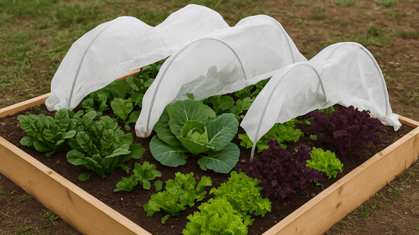 Fall raised bed garden with companion planting and frost protection