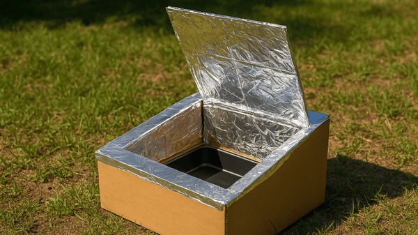 DIY solar oven made from cardboard and foil