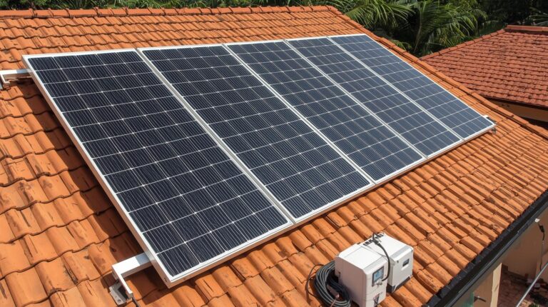 how to build a simple roof-mounted solar panel system for tropical homes