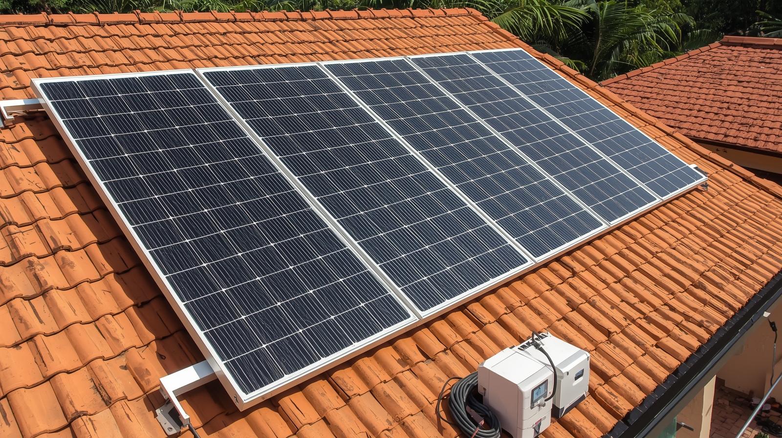 how to build a simple roof-mounted solar panel system for tropical homes