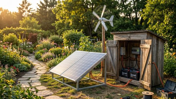 Setting up an affordable off-grid power for a backyard hybrid system.